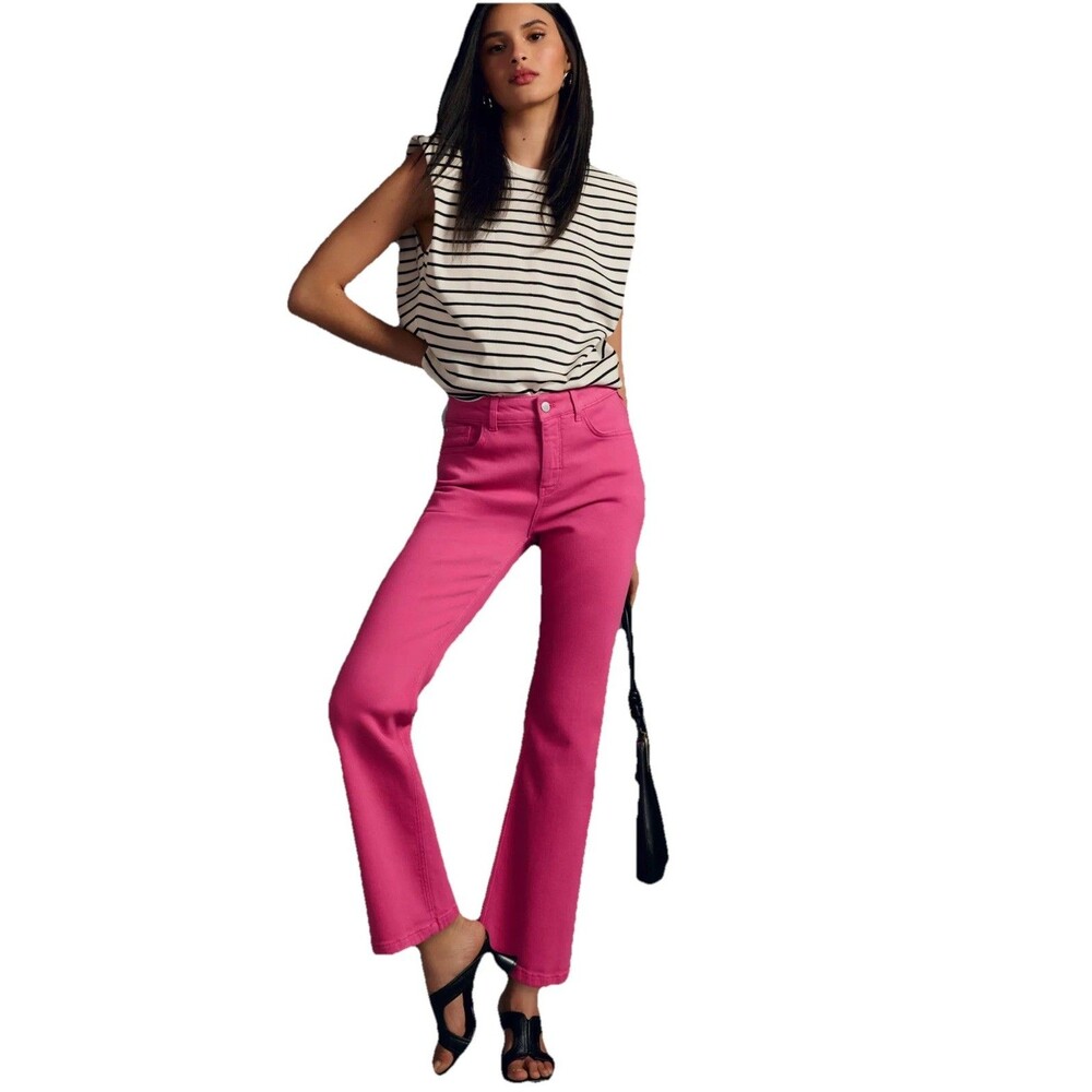 Pilcro and the Letterpress Anthropologie Women Cropped Yaya Pants Pink Size 27 P